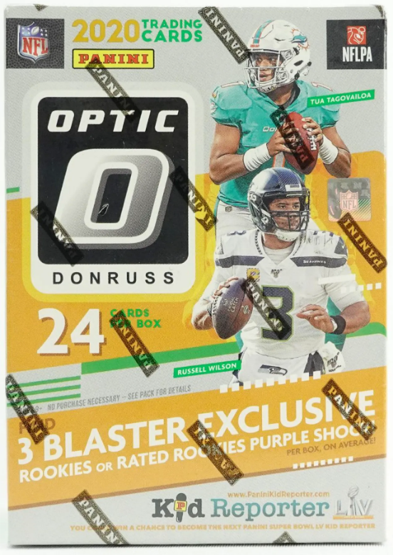 2020 Panini Donruss Optic Football 6-Pack Blaster Box (Purple Shock Parallels)