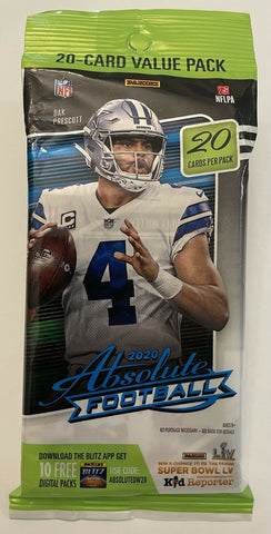 2020 Panini Absolute Football Jumbo/Fat Pack (20 Cards)